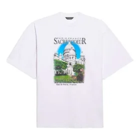 T-shirt unisexe SS21 oversize en coton, blanc, 641614TJVH69000