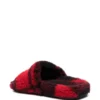 Tongs en fausse fourrure « Fausse fourrure rouge noir » 654261W2F21