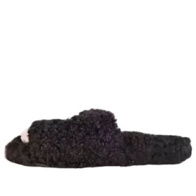 Tongs en fourrure « Noir » 654261W2DO21008