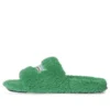 Tongs en fourrure « Vert » 654747W2DO13096