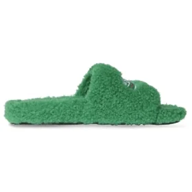 Tongs en fourrure « Vert » 654747W2DO13096