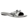 Tongs métallisées Cagole « Silver Black » 694342WBDK38018