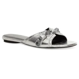 Tongs métallisées Cagole « Silver Black » 694342WBDK38018