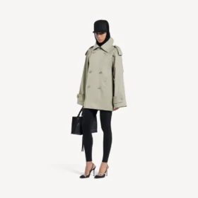 Trench-coat femme à double boutonnage, couleur beige clair