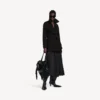 Trench court cocon pour femme, noir