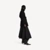 Trench court cocon pour femme, noir