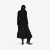 Trench court cocon pour femme, noir