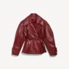 Trench court plissé pour femme, couleur bordeaux