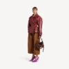 Trench court plissé pour femme, couleur bordeaux