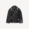 Trench court plissé pour femme, noir Trench court plissé pour femme, noir
