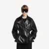 Trench court plissé pour femme, noir Trench court plissé pour femme, noir