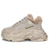 Triple S « Fausse fourrure – Beige » 668562W3CQ59710