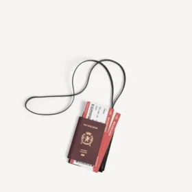 Étui pour téléphone et passeport pour homme, couleur bordeaux