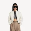 Veste aviateur courte pour femme, couleur ivoire Veste aviateur courte pour femme, couleur ivoire
