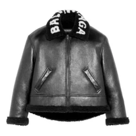Veste aviateur en cuir Cocoon « Black » 646456TKS311069