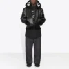 Veste aviateur en cuir Cocoon « Black » 646456TKS311069