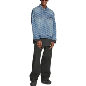 Veste BB Monogram coupe ample « Bleu » 675208TMW374437