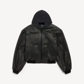 Veste à capuche avec empiècements pour homme, noire
