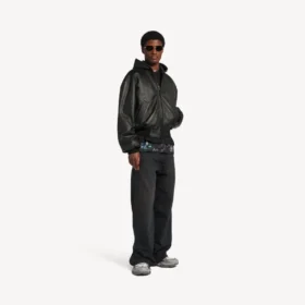 Veste à capuche avec empiècements pour homme, noire