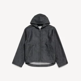 Veste à capuche en denim pour homme, couleur indigo brut