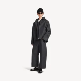 Veste à capuche en denim pour homme, couleur indigo brut