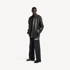 Veste carcoat pour homme, noire