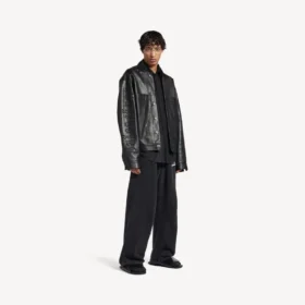 Veste-chemise pour homme en noir