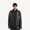 Veste-chemise pour homme en noir Veste-chemise pour homme en noir