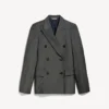 Veste cintrée à double boutonnage pour femme, bleu marine foncé Veste cintrée à double boutonnage pour femme, bleu marine foncé