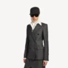 Veste cintrée à double boutonnage pour femme, bleu marine foncé Veste cintrée à double boutonnage pour femme, bleu marine foncé