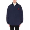 Veste à col montant et fermeture éclair avec logo Balenciaga pour homme, bleue 622002TIO508065