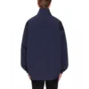 Veste à col montant et fermeture éclair avec logo Balenciaga pour homme, bleue 622002TIO508065