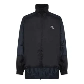 Veste coupe-vent BB en nylon patchwork à fermeture éclair intégrale « Navy Black » 623019TIO544100