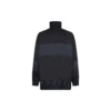 Veste coupe-vent BB en nylon patchwork à fermeture éclair intégrale « Navy Black » 623019TIO544100