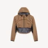 Veste courte techwear pour femme, couleur camel Veste courte techwear pour femme, couleur camel