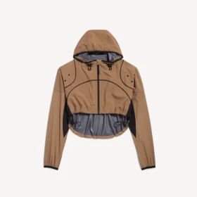 Veste courte techwear pour femme, couleur camel