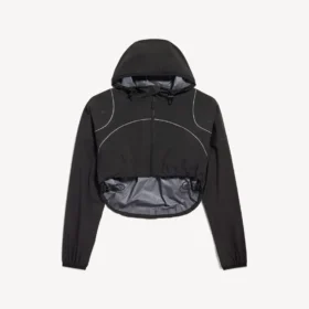 Veste courte techwear pour femme, noire