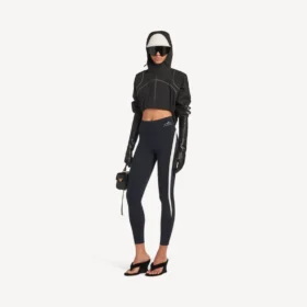 Veste courte techwear pour femme, noire
