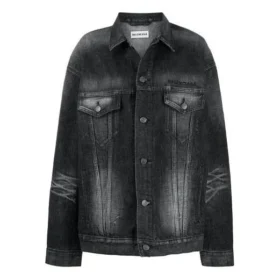 Veste décontractée à manches longues unie avec logo SS21, noire 620746TIW435720
