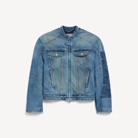 Veste de moto en denim « squeeze » pour homme, bleu foncé