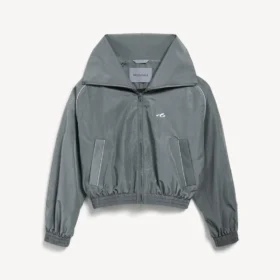 Veste de survêtement à col montant pour femme, couleur gris éléphant