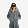 Veste de survêtement à col montant pour femme, couleur gris éléphant Veste de survêtement à col montant pour femme, couleur gris éléphant