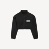 Veste de survêtement courte pour femme, noire Veste de survêtement courte pour femme, noire