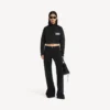 Veste de survêtement courte pour femme, noire Veste de survêtement courte pour femme, noire
