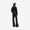 Veste de survêtement courte pour femme, noire Veste de survêtement courte pour femme, noire