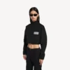 Veste de survêtement courte pour femme, noire Veste de survêtement courte pour femme, noire