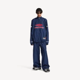 Veste de survêtement de football 3B pour homme, couleur bleu marine foncé