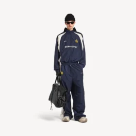 Veste de survêtement de football pour homme, bleu marine
