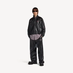 Veste de survêtement pour homme, noir/bordeaux