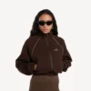 Veste de survêtement techwear pour femme, couleur moka